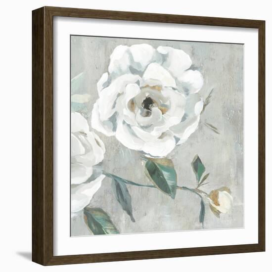 White Floral I-Aria K-Framed Art Print
