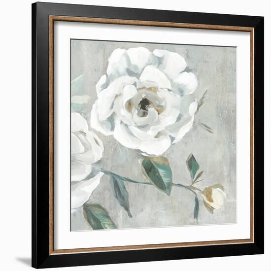 White Floral I-Aria K-Framed Art Print