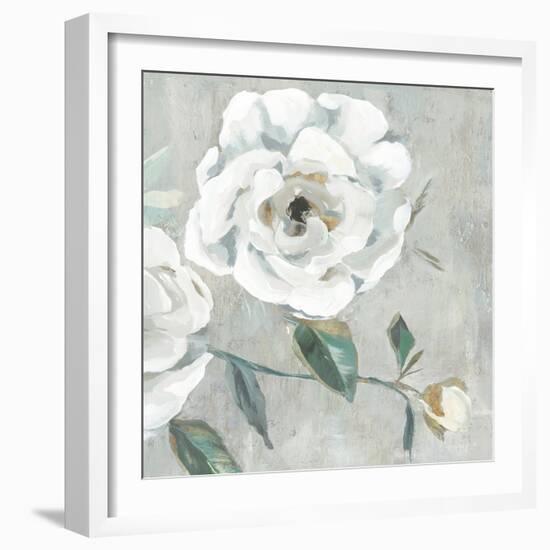 White Floral I-Aria K-Framed Art Print