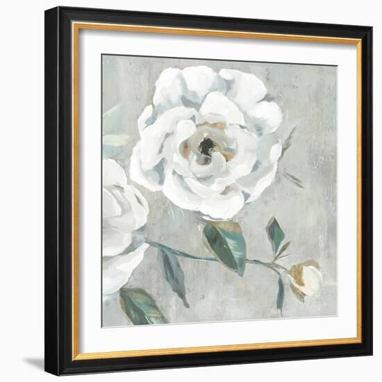 White Floral I-Aria K-Framed Art Print