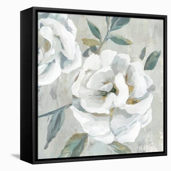 White Floral II-Aria K-Framed Stretched Canvas