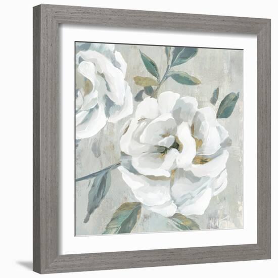 White Floral II-Aria K-Framed Art Print