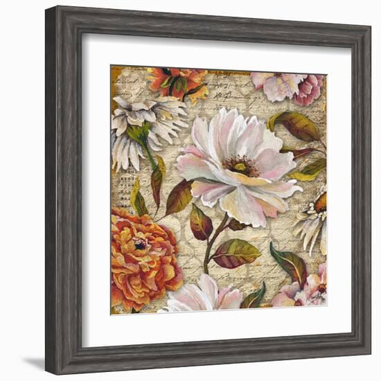 White Floral Inscription I-Elizabeth Medley-Framed Art Print