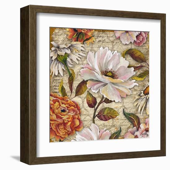 White Floral Inscription I-Elizabeth Medley-Framed Art Print