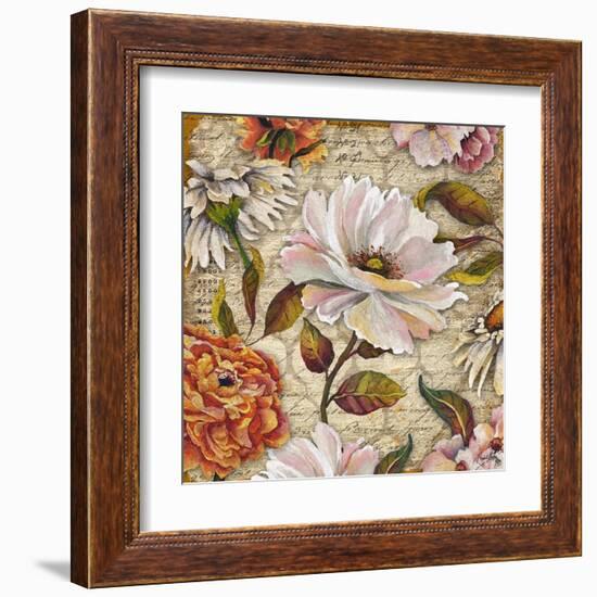 White Floral Inscription I-Elizabeth Medley-Framed Art Print