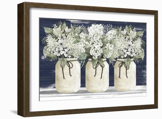 White Floral Trio-CIndy Jacobs-Framed Art Print