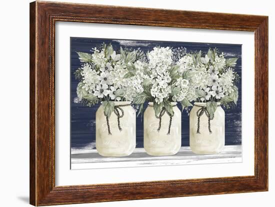 White Floral Trio-CIndy Jacobs-Framed Art Print