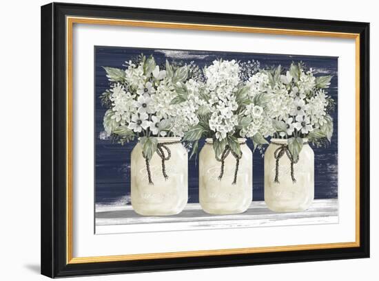 White Floral Trio-CIndy Jacobs-Framed Art Print