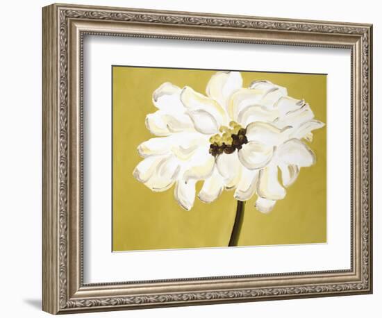 White Flower on Ochre-Soraya Chemaly-Framed Giclee Print