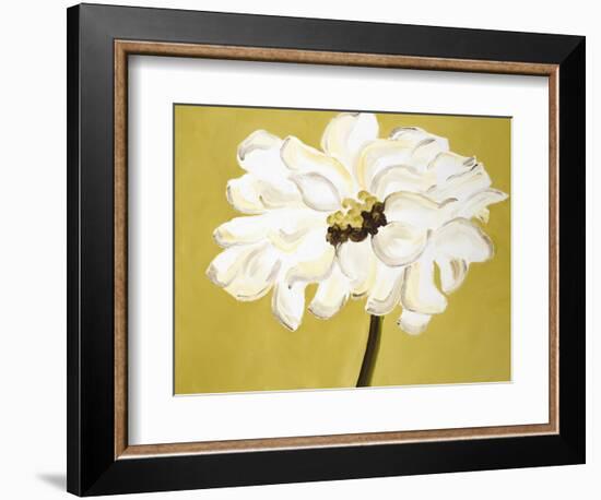 White Flower on Ochre-Soraya Chemaly-Framed Giclee Print