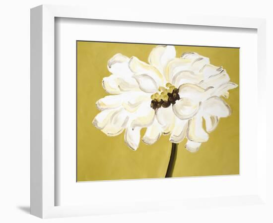 White Flower on Ochre-Soraya Chemaly-Framed Giclee Print