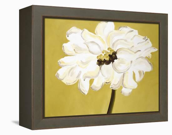 White Flower on Ochre-Soraya Chemaly-Framed Premier Image Canvas