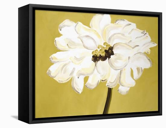 White Flower on Ochre-Soraya Chemaly-Framed Premier Image Canvas
