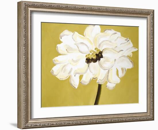 White Flower on Ochre-Soraya Chemaly-Framed Giclee Print