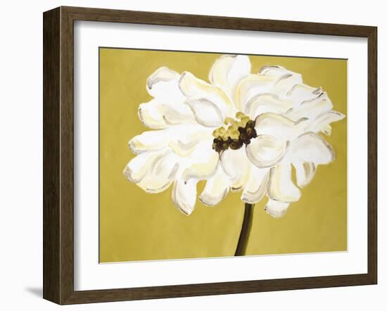 White Flower on Ochre-Soraya Chemaly-Framed Giclee Print