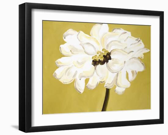 White Flower on Ochre-Soraya Chemaly-Framed Giclee Print
