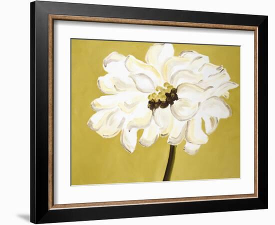 White Flower on Ochre-Soraya Chemaly-Framed Giclee Print