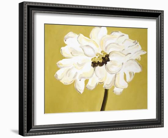 White Flower on Ochre-Soraya Chemaly-Framed Giclee Print