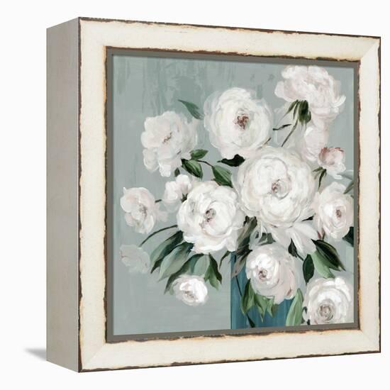 White Flowers Clusters-Asia Jensen-Framed Stretched Canvas