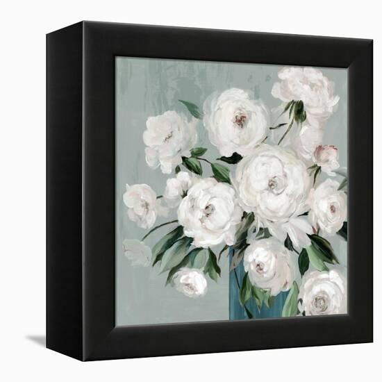 White Flowers Clusters-Asia Jensen-Framed Stretched Canvas