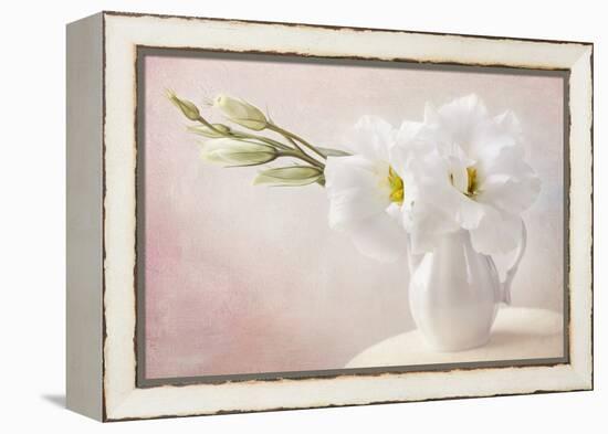 White Flowers in a Vase-egal-Framed Premier Image Canvas