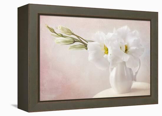 White Flowers in a Vase-egal-Framed Premier Image Canvas