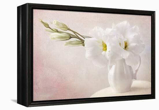 White Flowers in a Vase-egal-Framed Premier Image Canvas