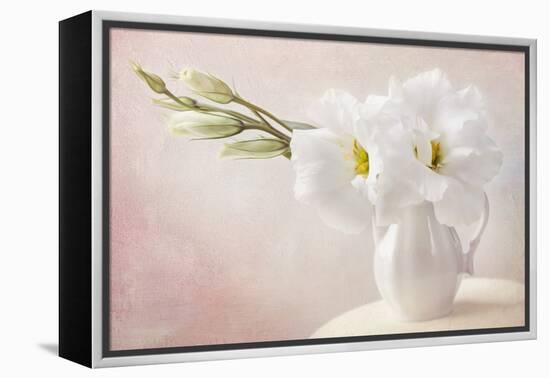 White Flowers in a Vase-egal-Framed Premier Image Canvas