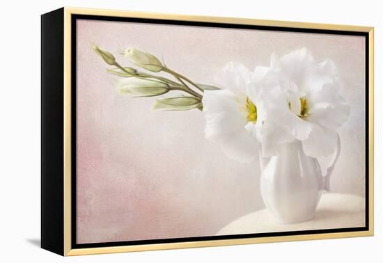 White Flowers in a Vase-egal-Framed Premier Image Canvas