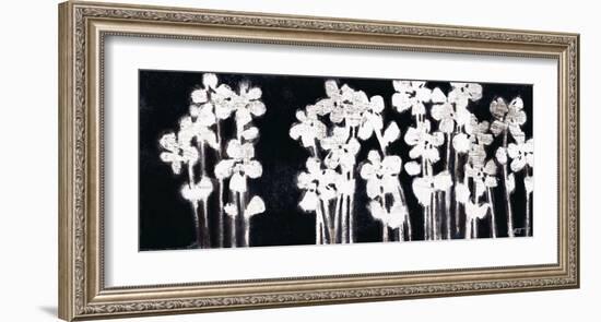 White Flowers on Black I-Norman Wyatt Jr^-Framed Art Print