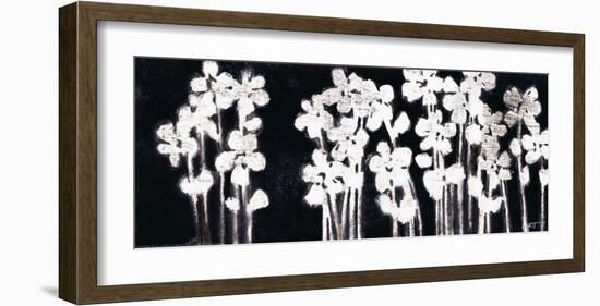 White Flowers on Black I-Norman Wyatt Jr^-Framed Art Print