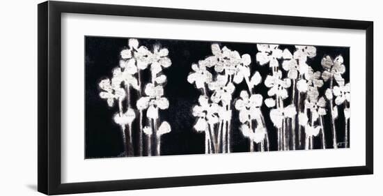 White Flowers on Black I-Norman Wyatt Jr^-Framed Art Print