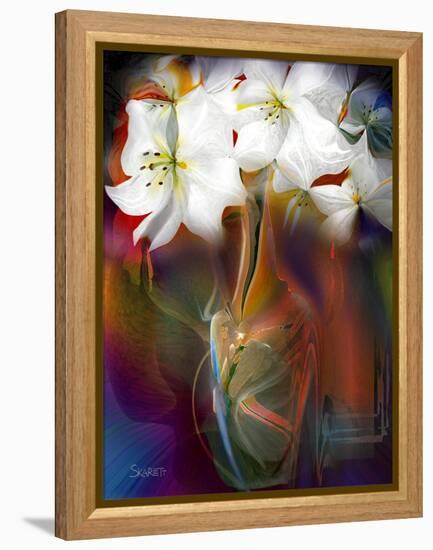 White Flowers-Skarlett-Framed Premier Image Canvas