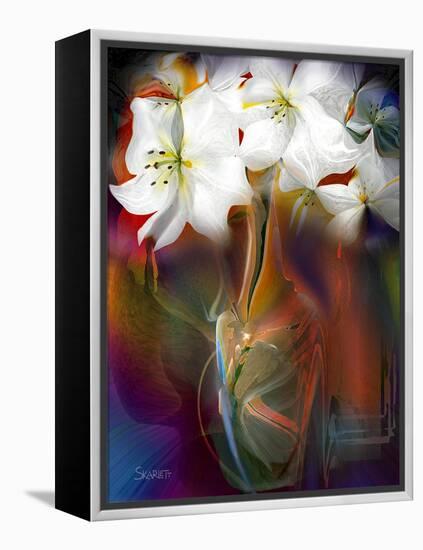 White Flowers-Skarlett-Framed Premier Image Canvas