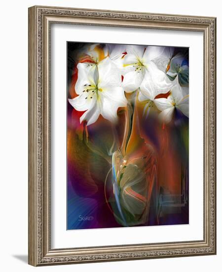 White Flowers-Skarlett-Framed Giclee Print