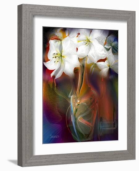 White Flowers-Skarlett-Framed Giclee Print