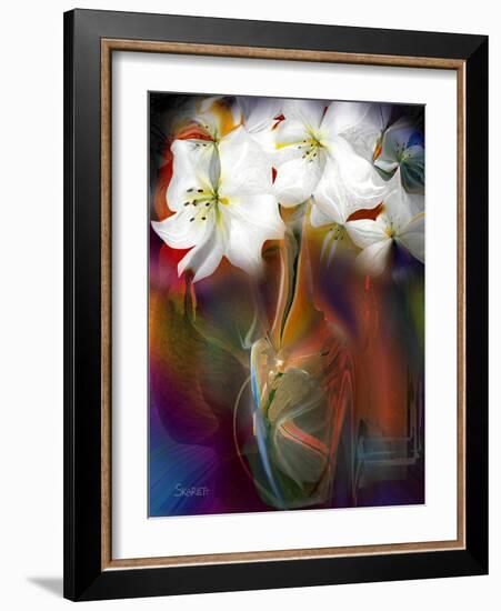 White Flowers-Skarlett-Framed Giclee Print