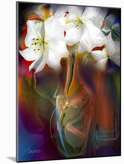 White Flowers-Skarlett-Mounted Giclee Print