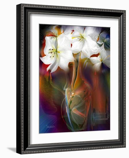 White Flowers-Skarlett-Framed Giclee Print