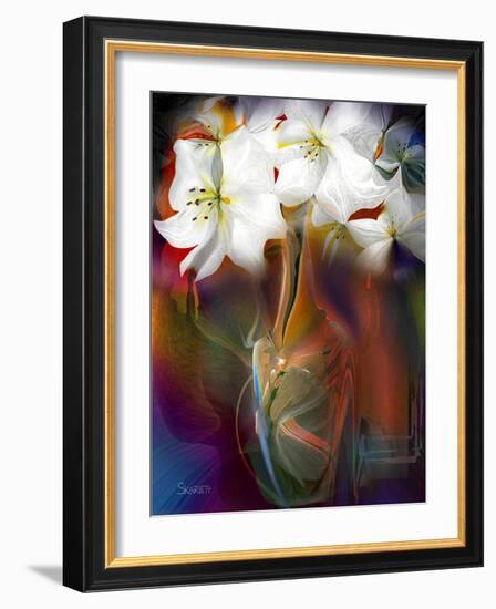 White Flowers-Skarlett-Framed Giclee Print