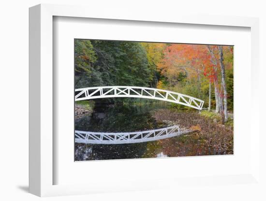 White Footbridge, Autumn, Mount Desert Historical Society, Somesville, Maine, USA-Michel Hersen-Framed Photographic Print