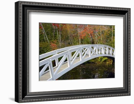 White Footbridge, Autumn, Somesville, Mount Desert Island, Maine, Usa-Michel Hersen-Framed Photographic Print