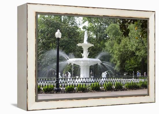 White Fountain in Forsyth Park, Savannah, Georgia, USA-Bill Bachmann-Framed Premier Image Canvas