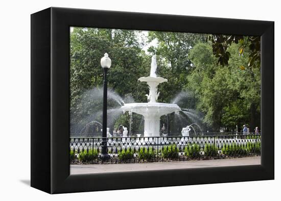 White Fountain in Forsyth Park, Savannah, Georgia, USA-Bill Bachmann-Framed Premier Image Canvas