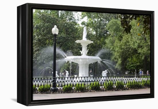 White Fountain in Forsyth Park, Savannah, Georgia, USA-Bill Bachmann-Framed Premier Image Canvas