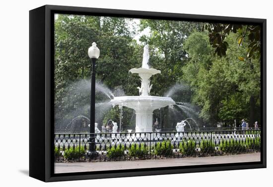 White Fountain in Forsyth Park, Savannah, Georgia, USA-Bill Bachmann-Framed Premier Image Canvas