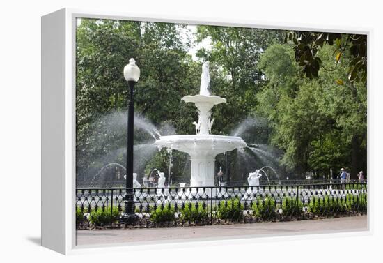 White Fountain in Forsyth Park, Savannah, Georgia, USA-Bill Bachmann-Framed Premier Image Canvas