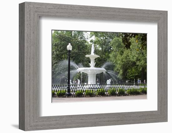 White Fountain in Forsyth Park, Savannah, Georgia, USA-Bill Bachmann-Framed Photographic Print