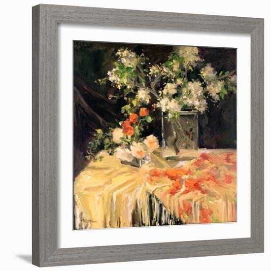 White Freesia-Stevens Allayn-Framed Art Print