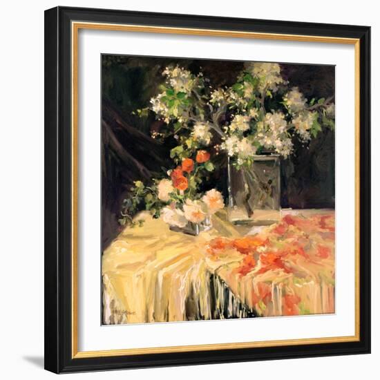 White Freesia-Stevens Allayn-Framed Art Print